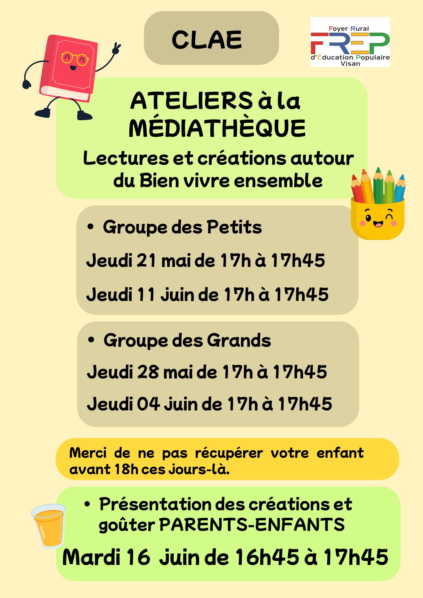 ATELIERS A LA MÉDIATHEQUE